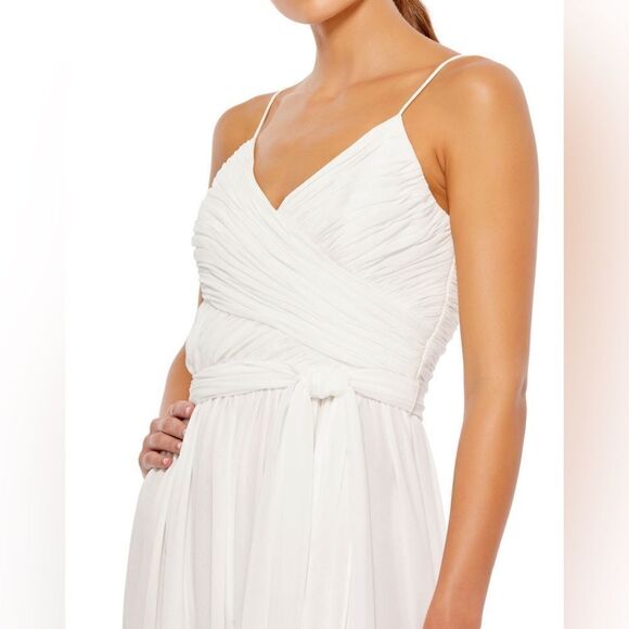 MAC DUGGAL RUCHED SLEEVELESS TIE JUMPSUIT/ Size M - Picture 5 of 10